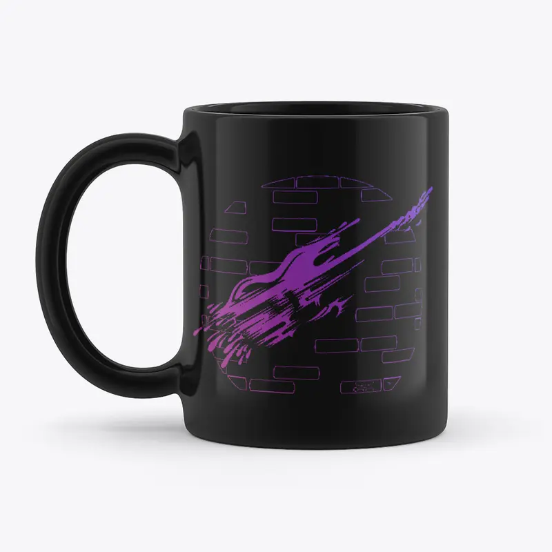 Gloss Black Purple Ax on Bricks Mug