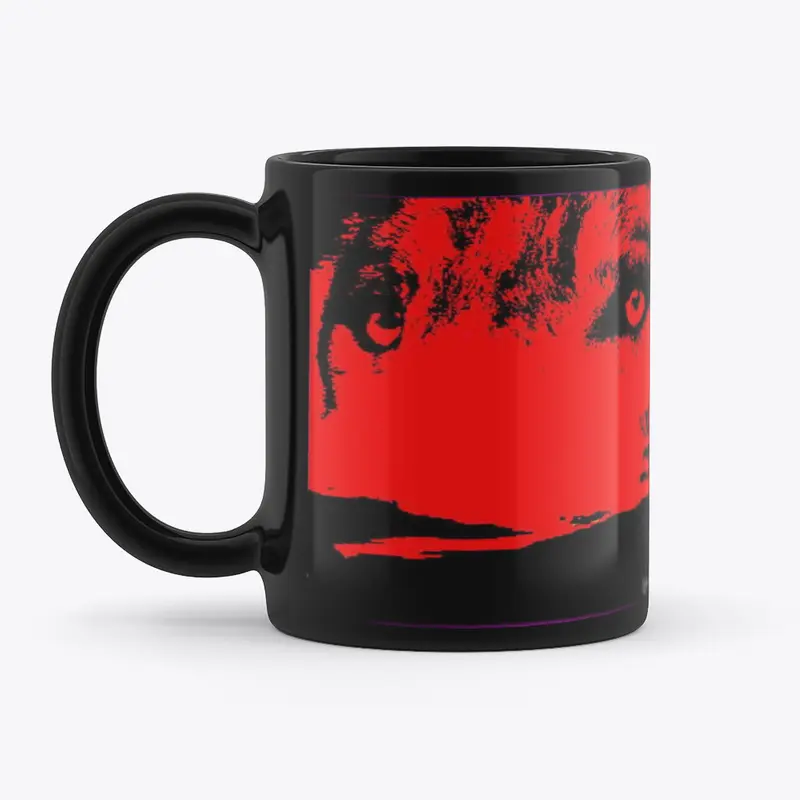 Gloss Black SDL Red Wolf Mug