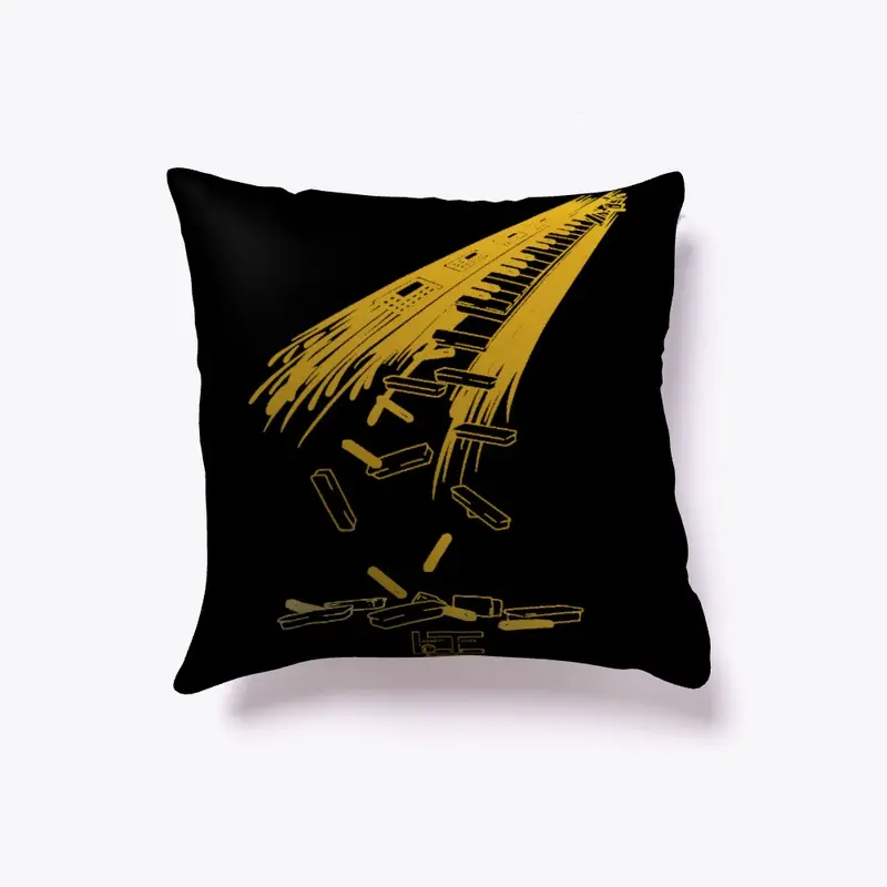 LTPGR00020E  Falling Keys gold3 pillow