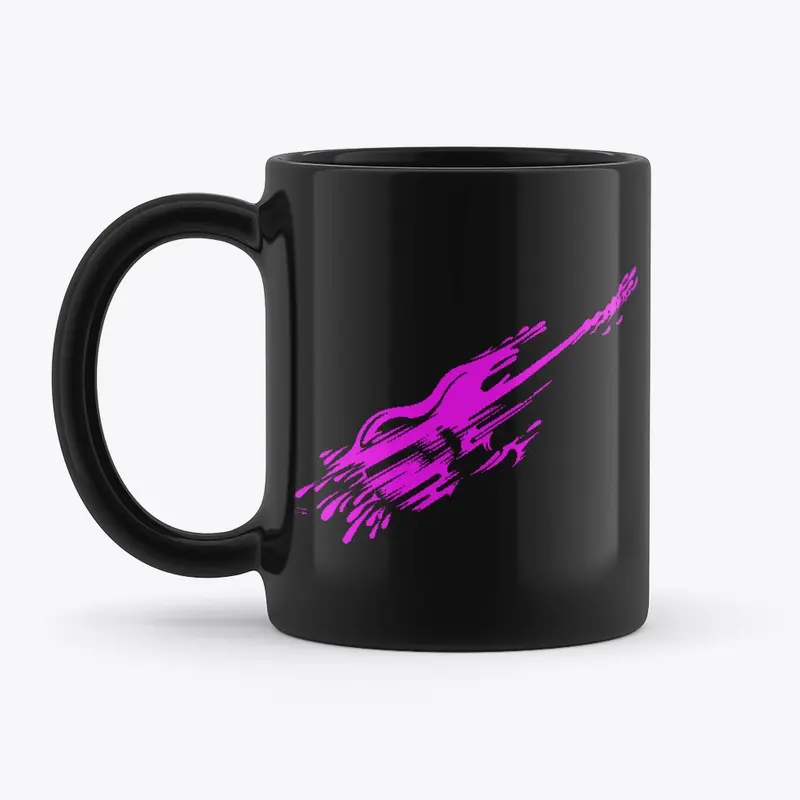 Paint Splash Guitar Mug Pink